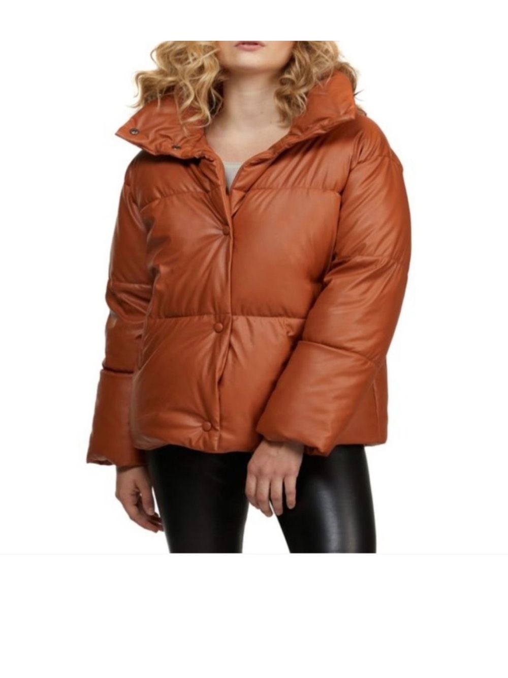 NVLT Vegan Puffer Jacket in Cognac NEW